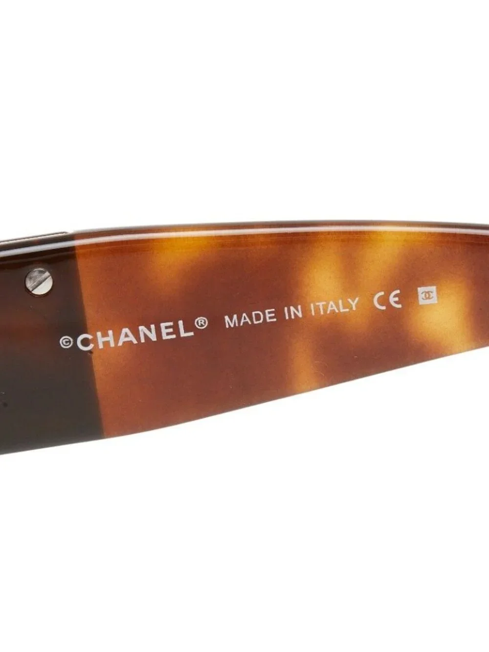 Chanel CC Logo Sunglasses Brown Acetate Rhinestone Eyewear